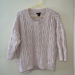 H&M 3/4 sleeve loose fit cable knit sweater